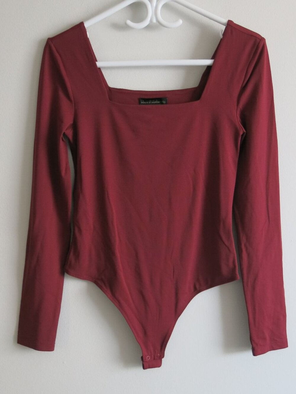 House of Harlow 1960 Long Sleeve Burgundy Bodysuit - Size Medium